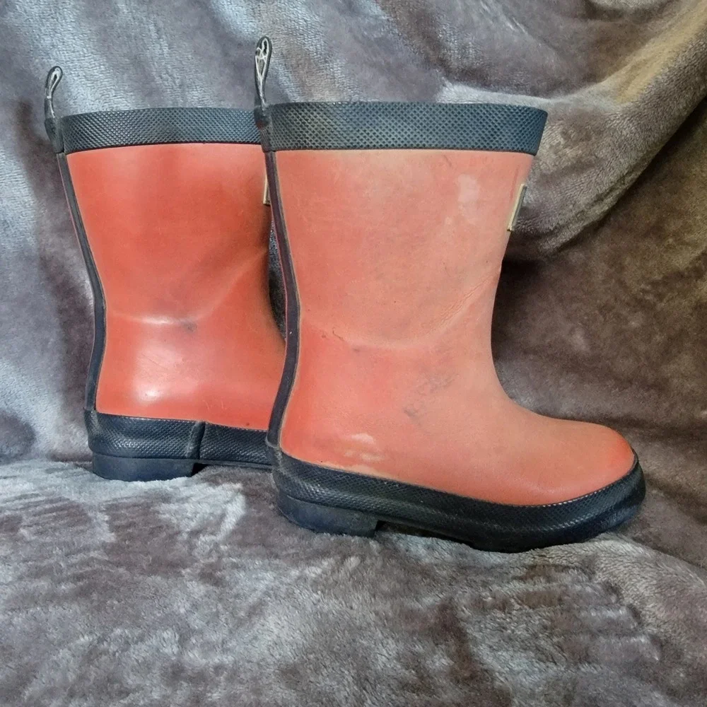 Hatley Rain Boots Toddler Size 6 Faded Red Fair Waterproof Rubber Striped